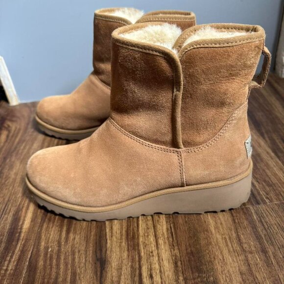 UGG KRISTIN CLASSIC SLIM CHESTNUT SUEDE WEDGE ANKLE BOOTS SIZE US 7 WOMEN - Picture 7 of 7